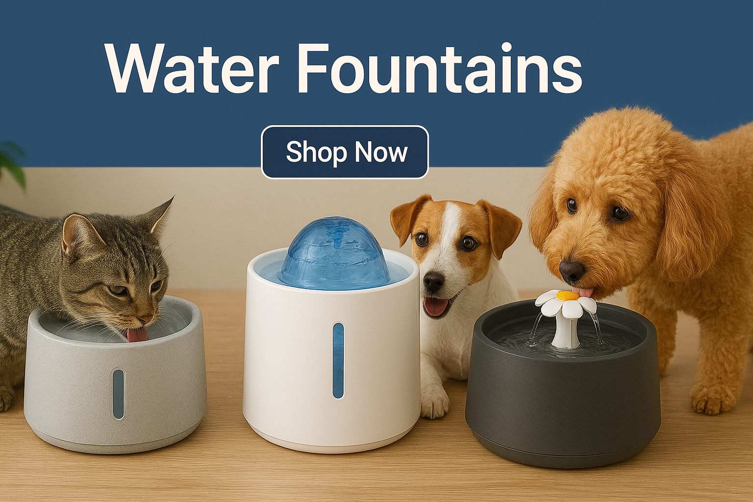 Vattenfontäner för husdjur