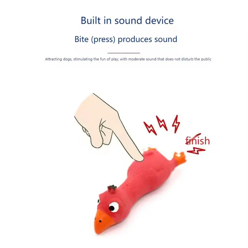 Latex Pipande Hundleksak – Kycklingform för Små och Medelstora Hundar