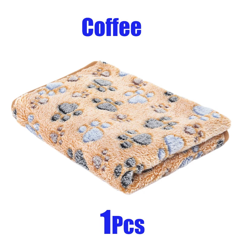 Mjuk Husdjurfilt med Söta Tassmönster – Fluffig & Värmande Filt för Katt och Hund