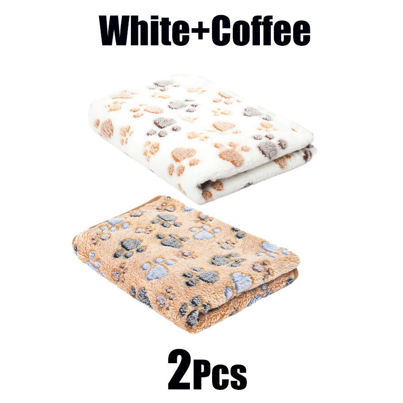 Mjuk Husdjurfilt med Söta Tassmönster – Fluffig & Värmande Filt för Katt och Hund