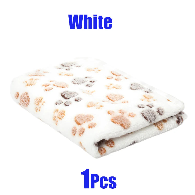 Mjuk Husdjurfilt med Söta Tassmönster – Fluffig & Värmande Filt för Katt och Hund