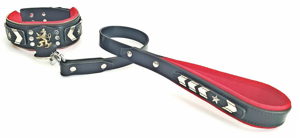 "General" Läderhalsband för Stora Hundar – Militärdesign & Maximal Komfort